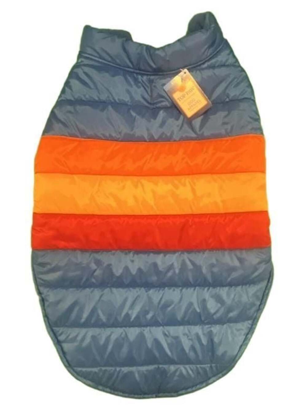 Top Paw Striped Puffer Dog Vest Jacket - XL